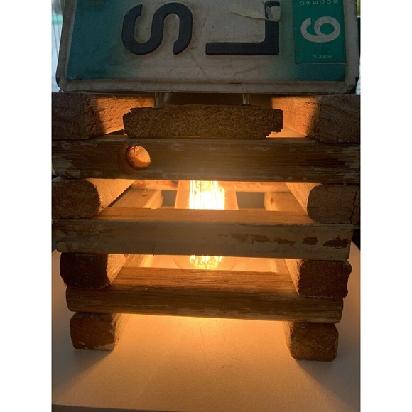 Cabin / Camping /Oregon License Plate Swag Light/Lamp With Edison Bulb - Picture 2 of 9